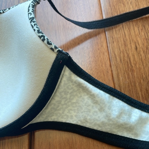 Victoria secret cotton bra 36C cheetah leopard animal print black cream NWOT - Picture 6 of 6